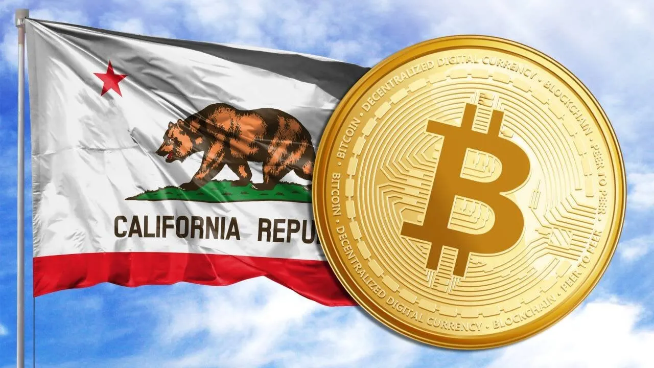 Bitcoin and California. Image: Shutterstock