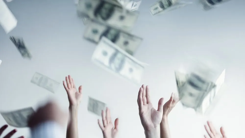 Raining money. Image: Shutterstock