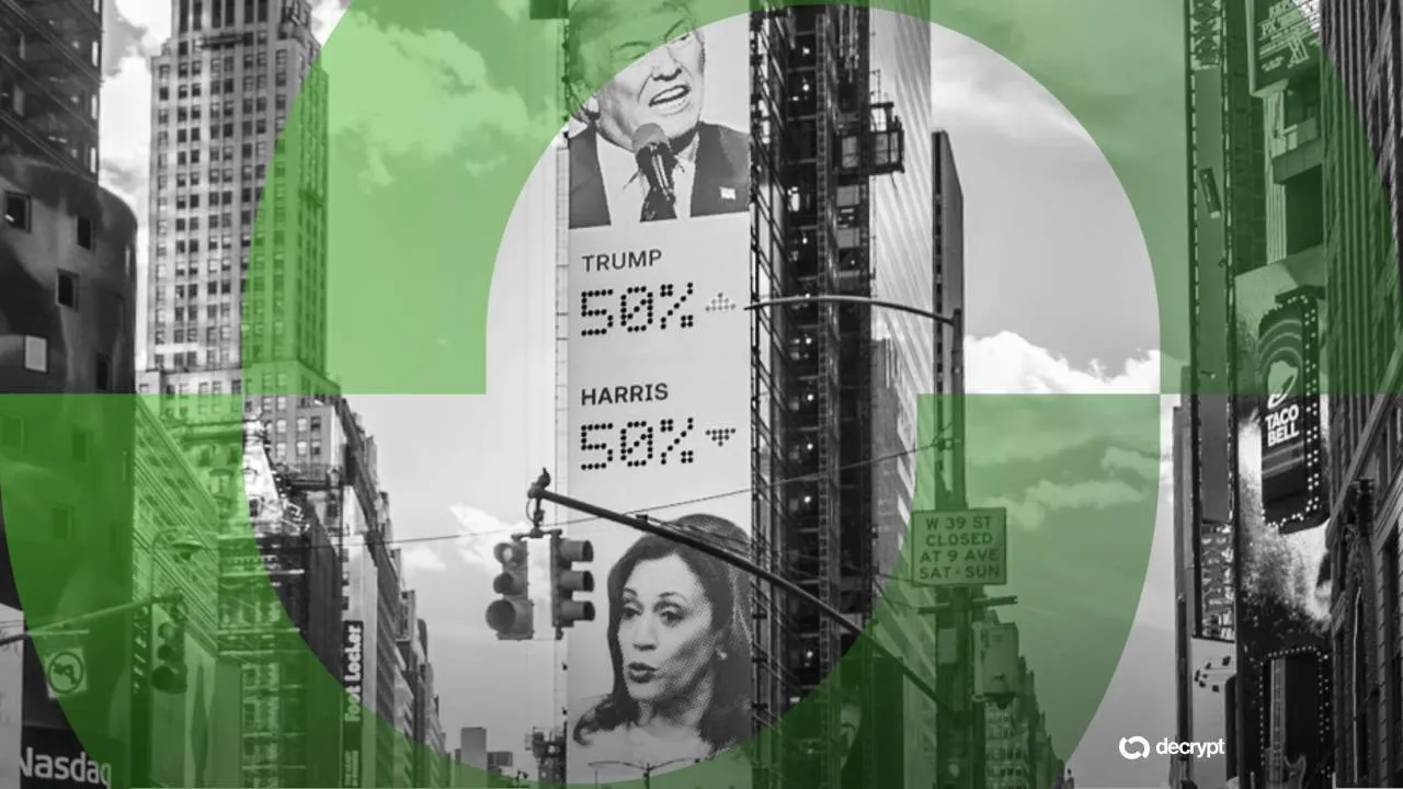 12 months in Prediction Markets: From Regulatory 'Sinkhole' to Multi-Billion Greenback Enterprise 4 1:07 pm December 31, 2025 12 months in Prediction Markets: From Regulatory 'Sinkhole' to Multi-Billion Greenback Enterprise Kalshi prediction data displayed in Times Square. Image: Decrypt/Shutterstock